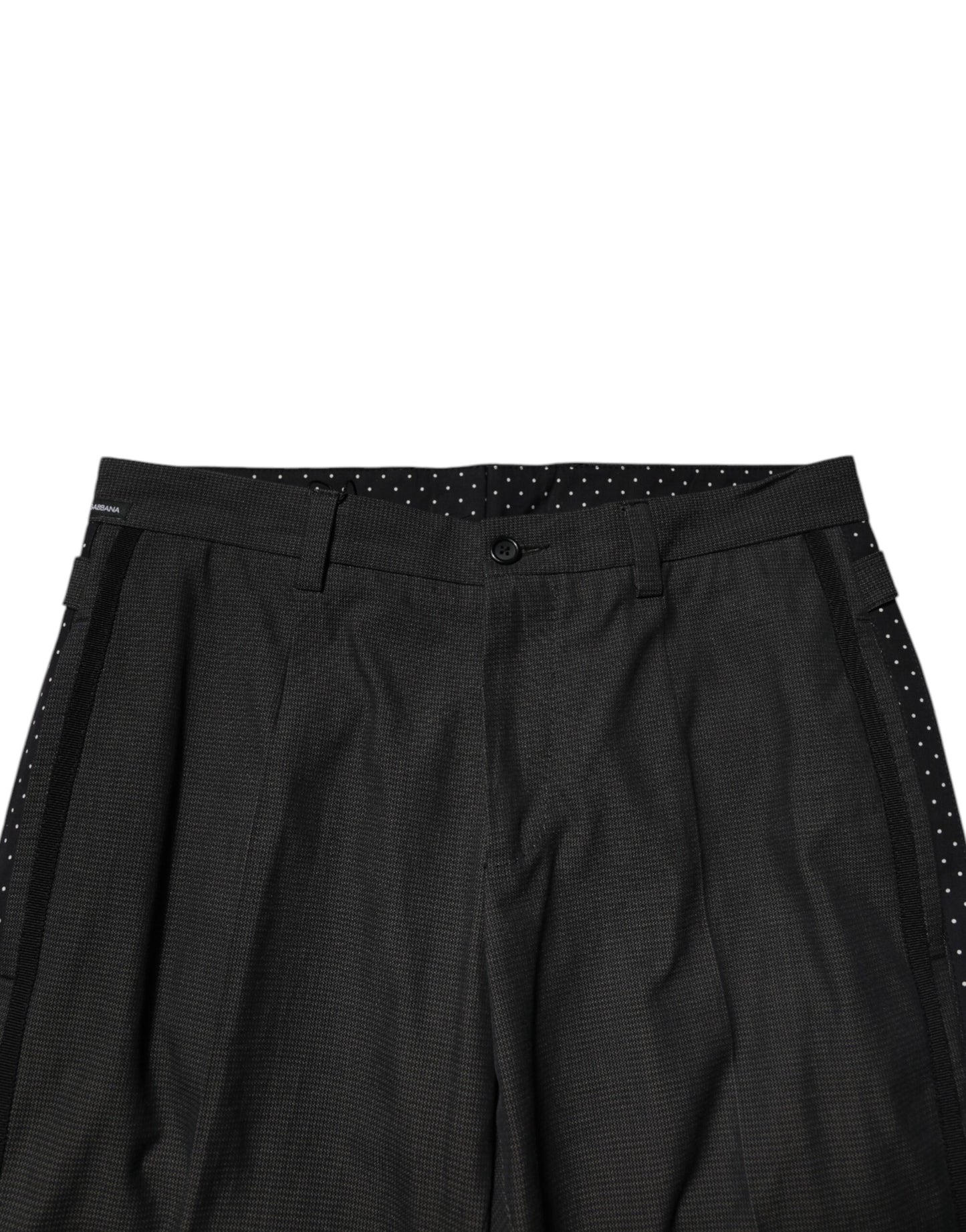 Dolce & Gabbana Graue gemusterte formelle Hose aus Baumwolle