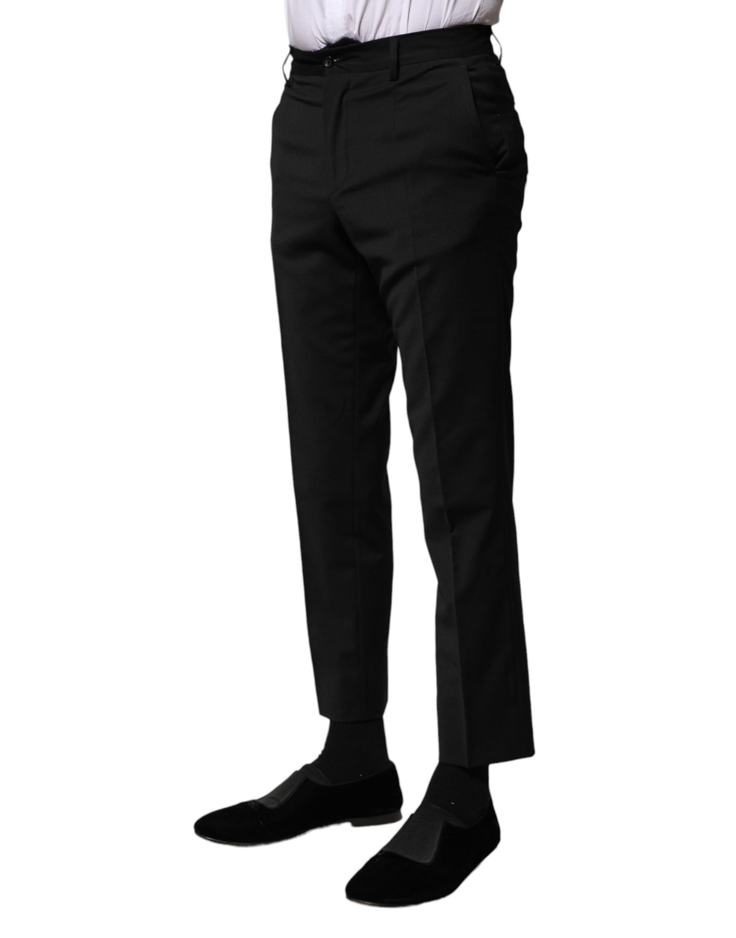 Dolce & Gabbana Schwarze Wolle Formal Herren Cropped Pants