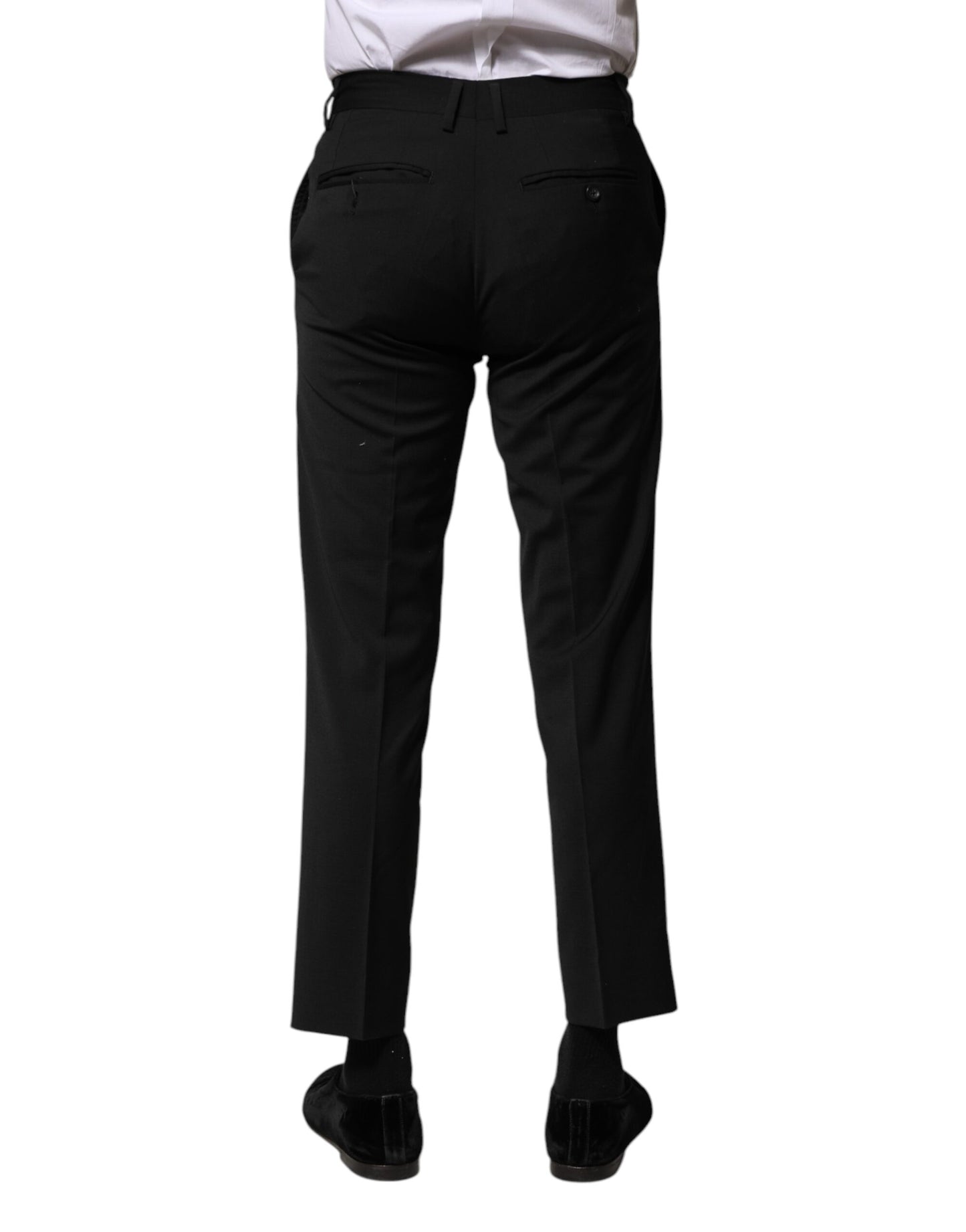 Dolce & Gabbana Schwarze Wolle Formal Herren Cropped Pants