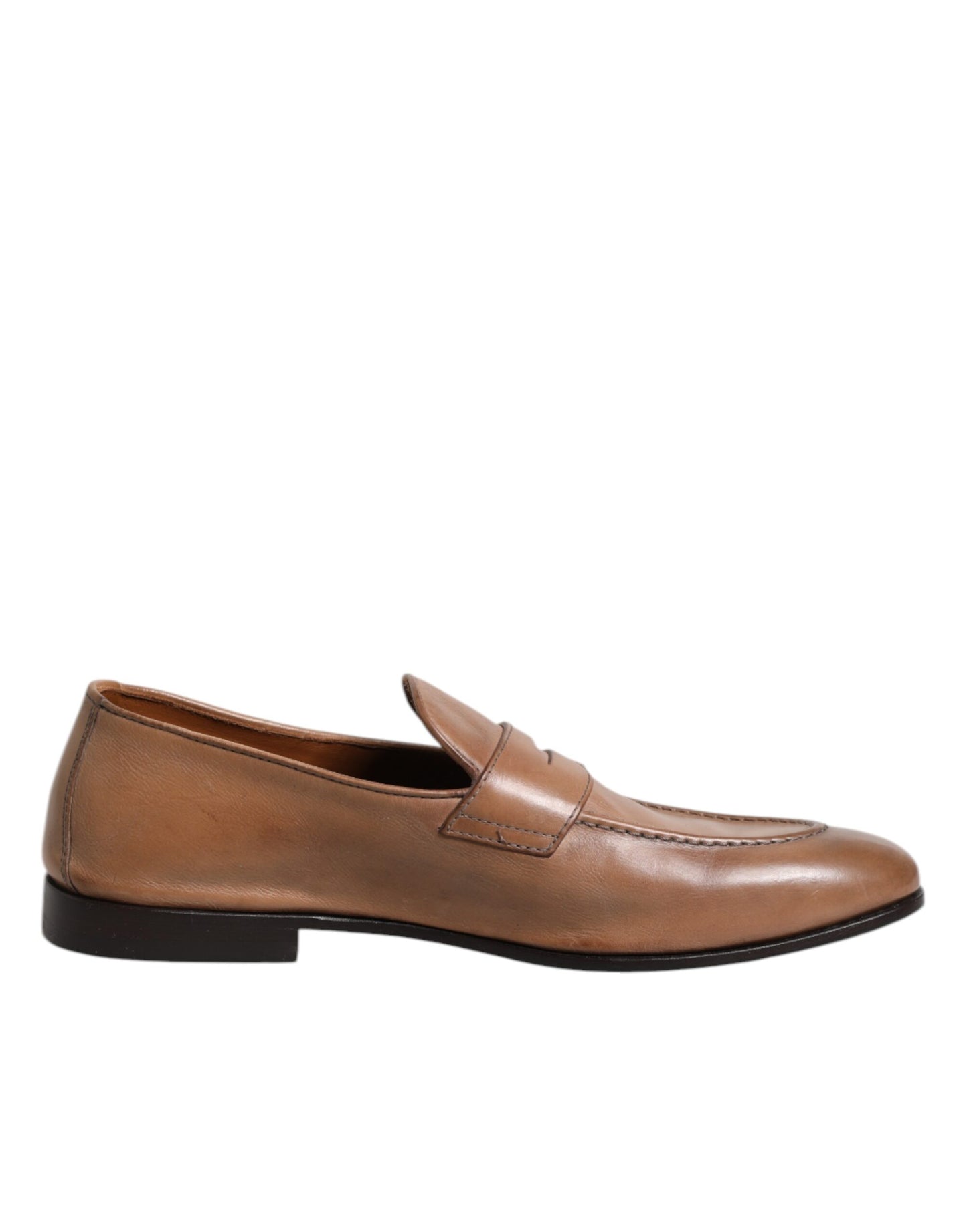 Brunello Cucinelli Braun Leder Loafer Kleid Formelle Schuhe
