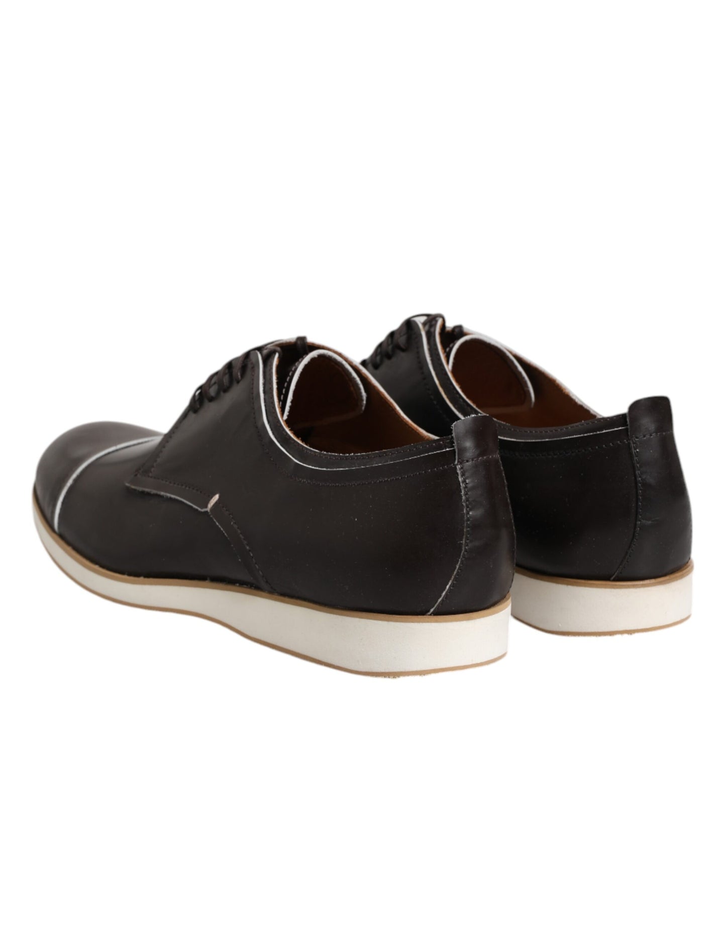 Pollini Dunkelbraune Leder Derby Schnürschuhe Kleid Formelle Schuhe