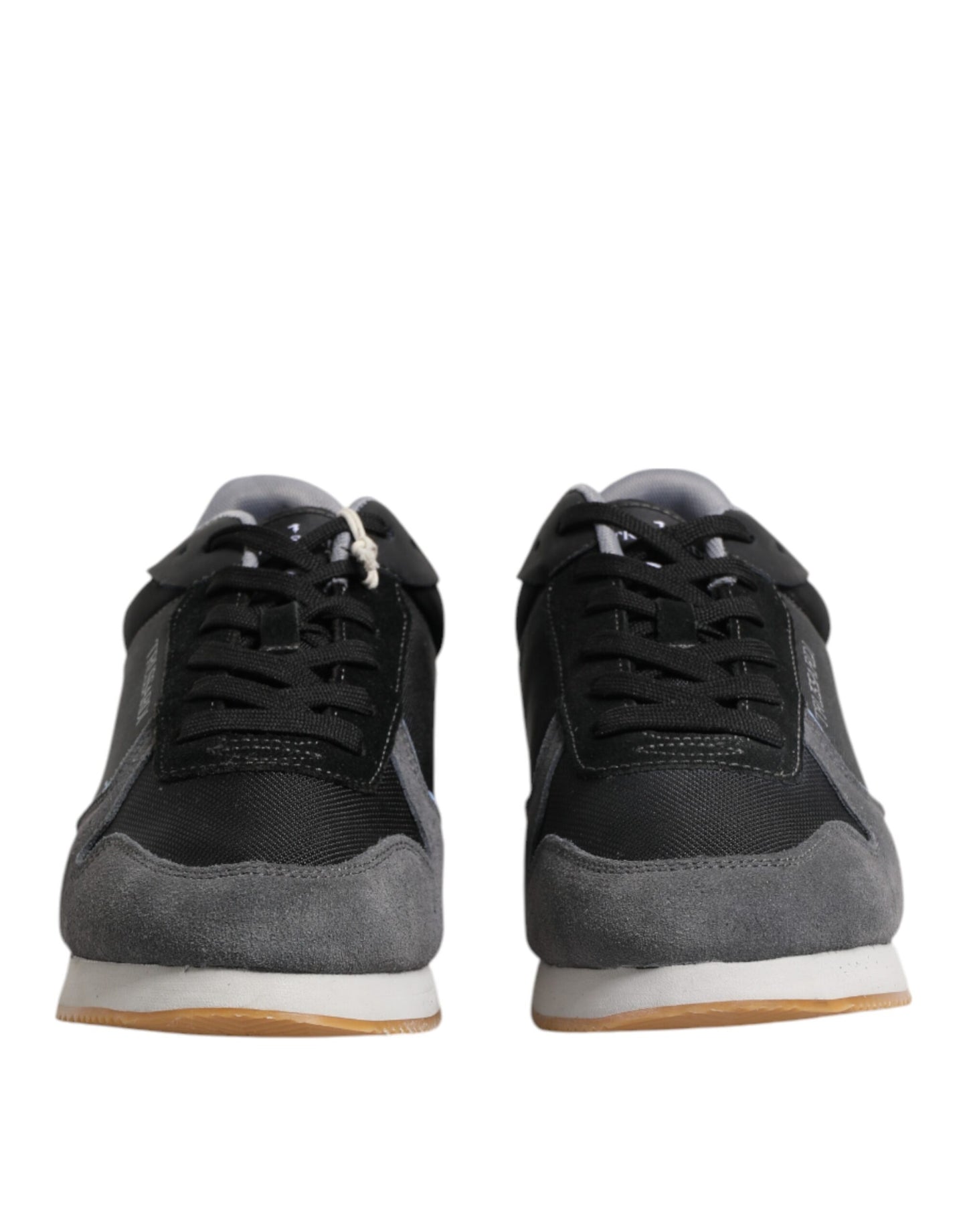 Trussardi Schwarz Gray Lace Up Low Top Casual Turnschuhe Schuhe
