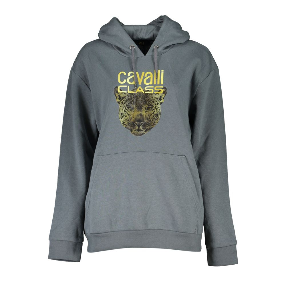 Cavalli Class Grauer Baumwollpullover für Frauen