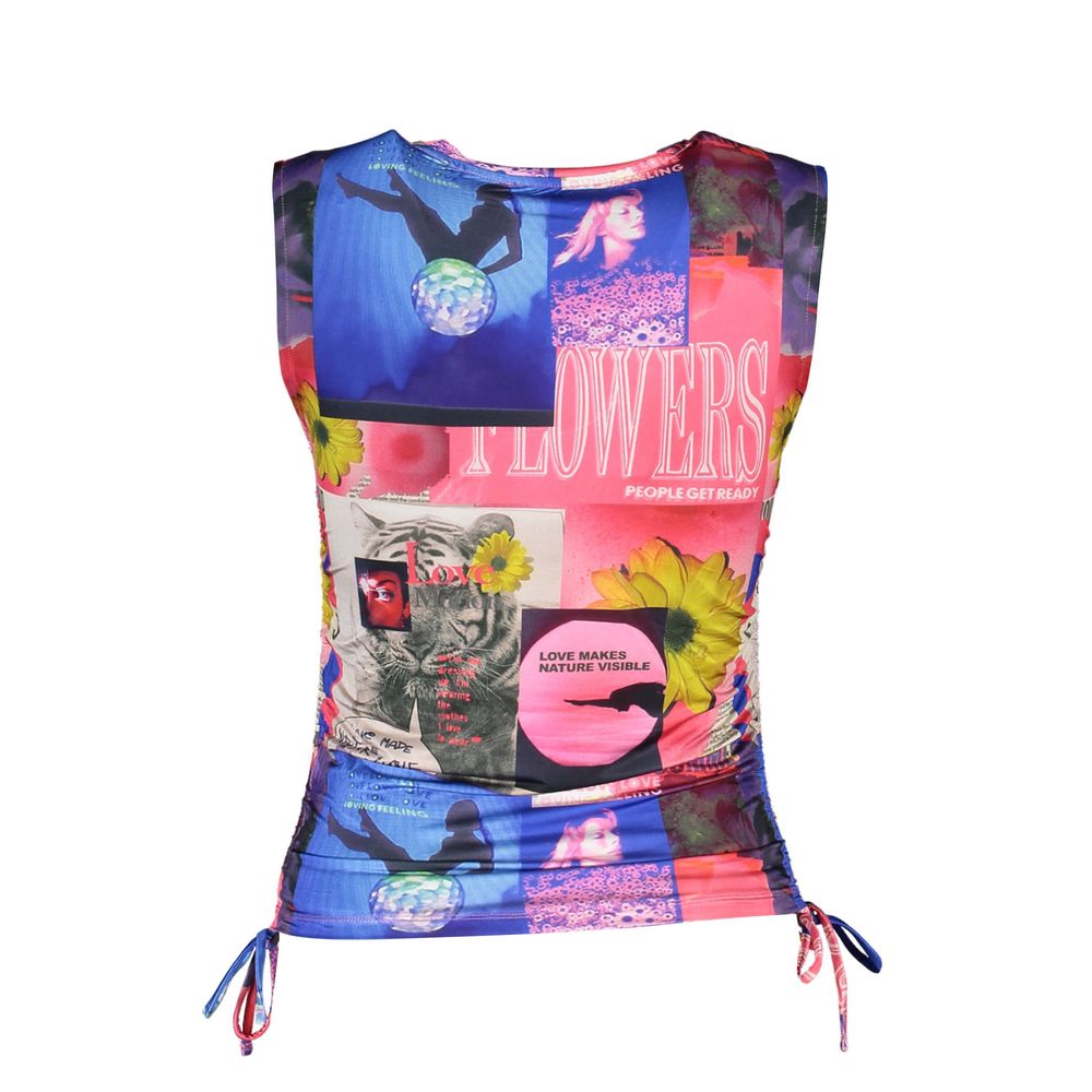 Desigual Blaues Elastan Damen Top