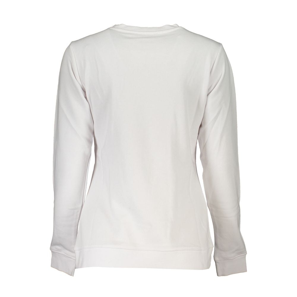 Cavalli Class Weißer Baumwollpullover für Frauen