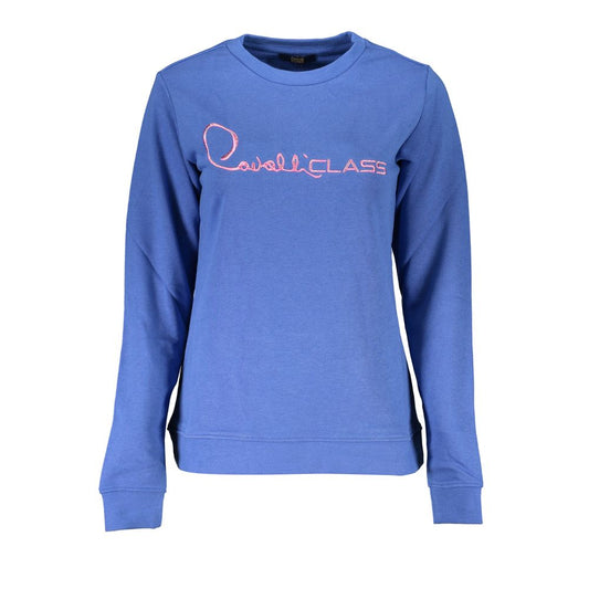 Cavalli Class Blauer Baumwollpullover für Frauen