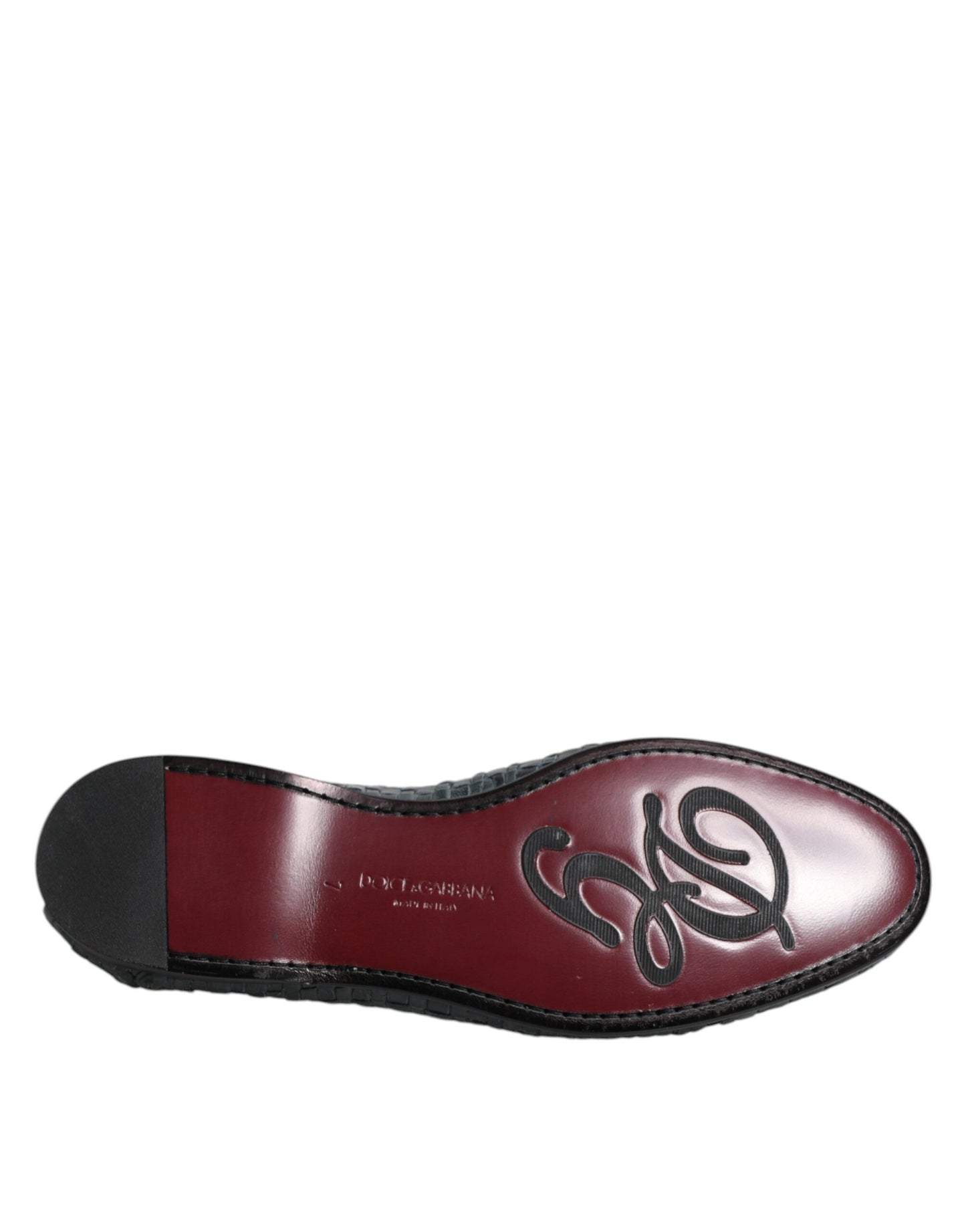 Dolce & Gabbana Blaue gewebte Leder Slipper Schuhe