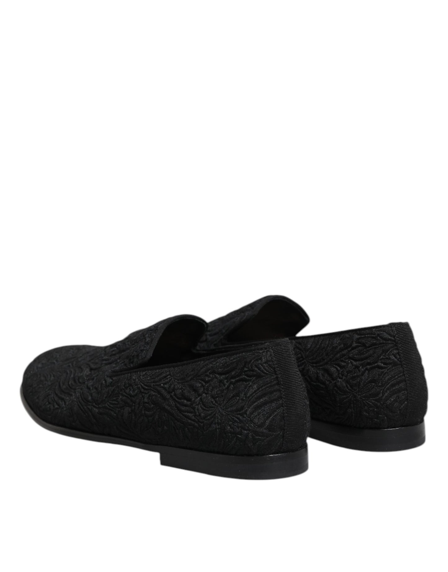 Dolce & Gabbana Schwarze Jacquard Slipper Formelle Schuhe