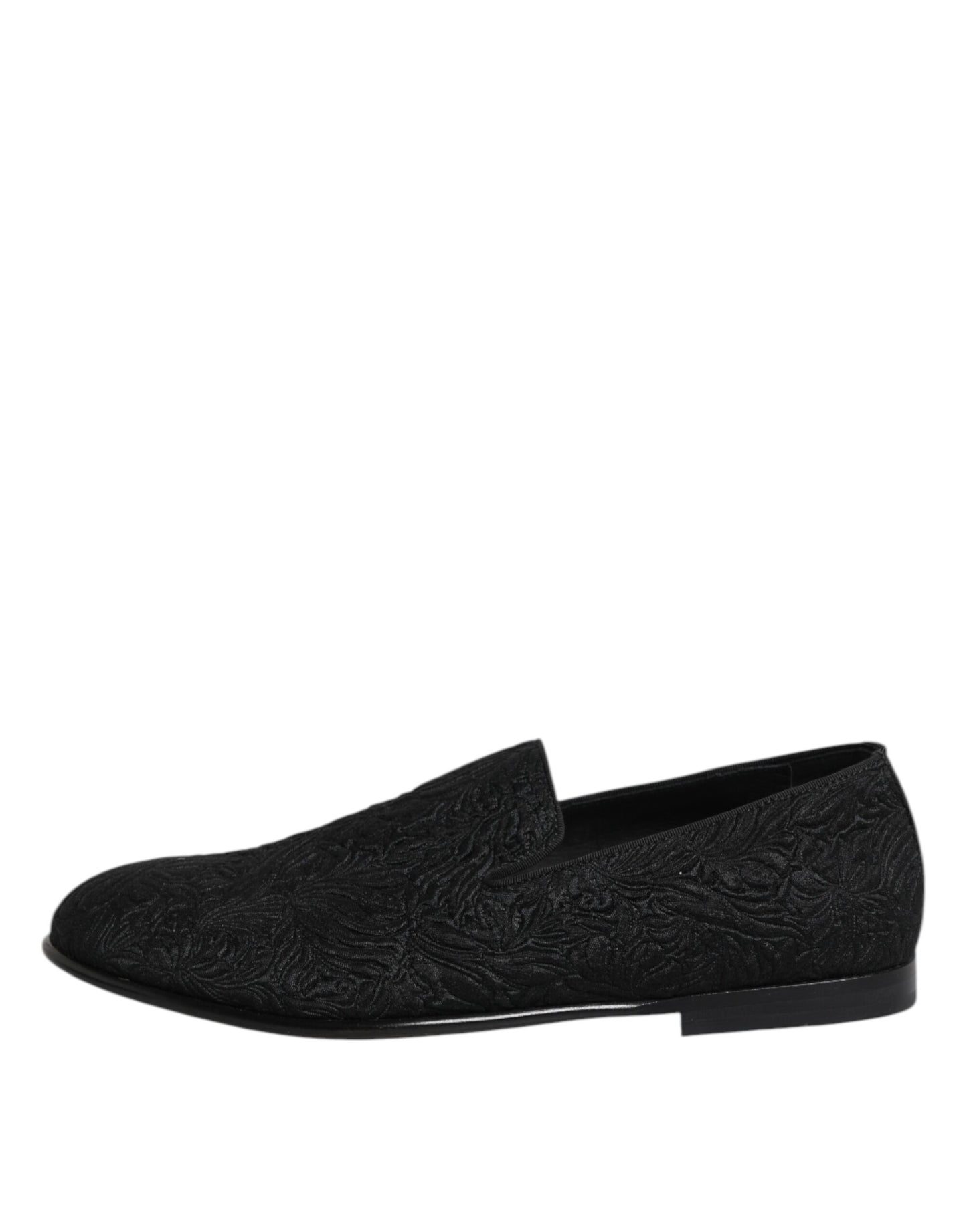 Dolce & Gabbana Schwarze Jacquard Slipper Formelle Schuhe