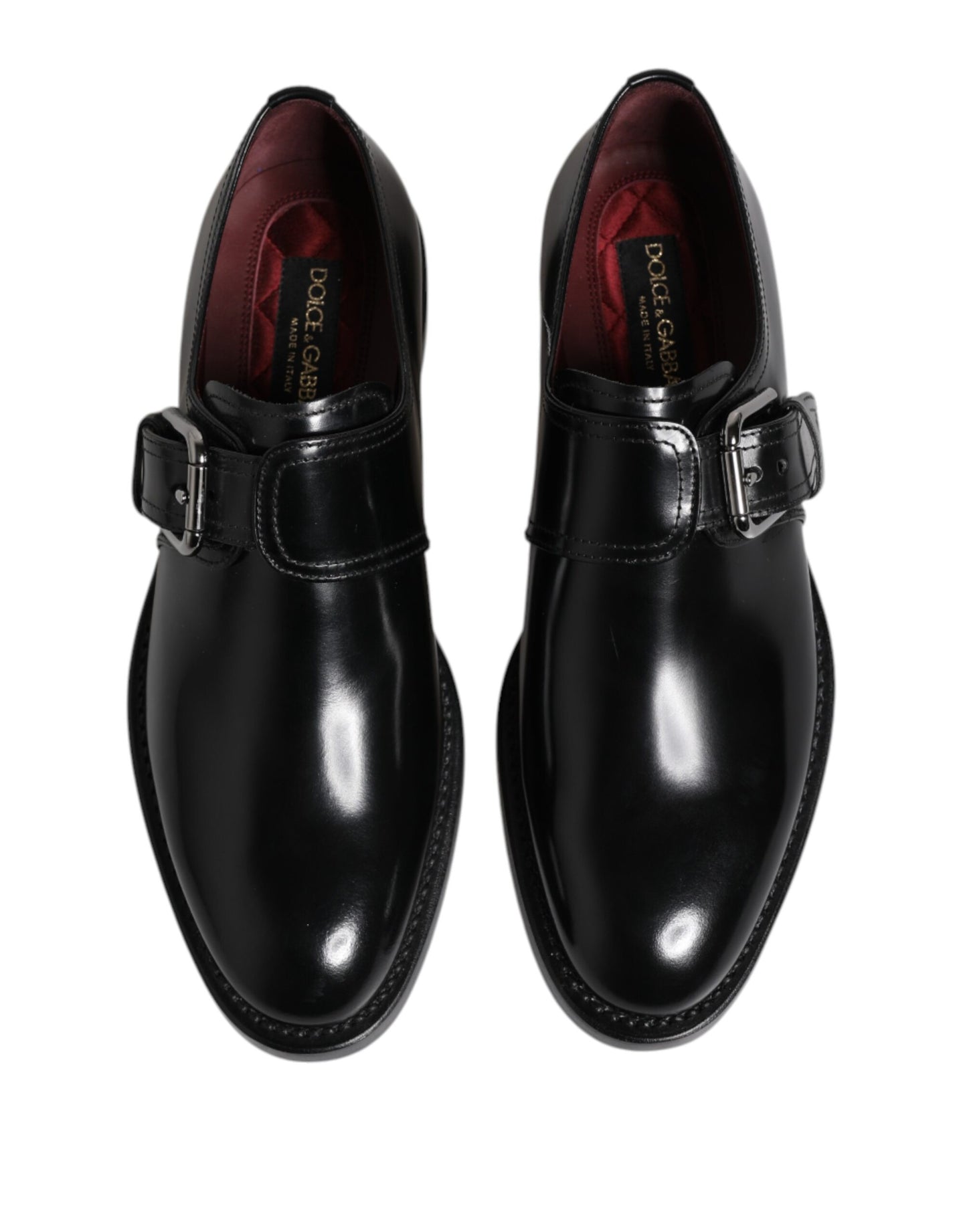 Dolce & Gabbana Schwarzes Leder Monk Strap Derby Formelle Schuhe