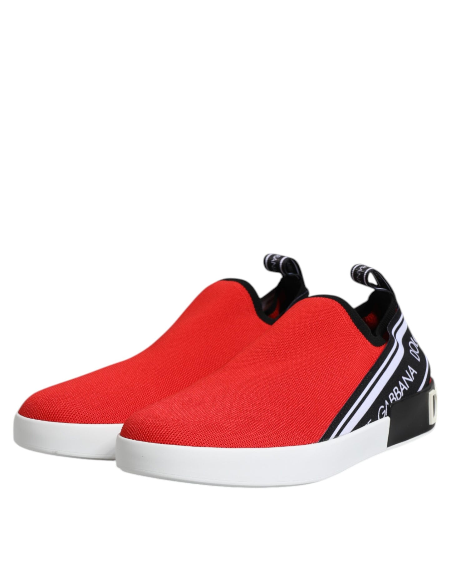 Dolce & Gabbana Rot Logo Low Top Slip On Männer Turnschuhe Schuhe