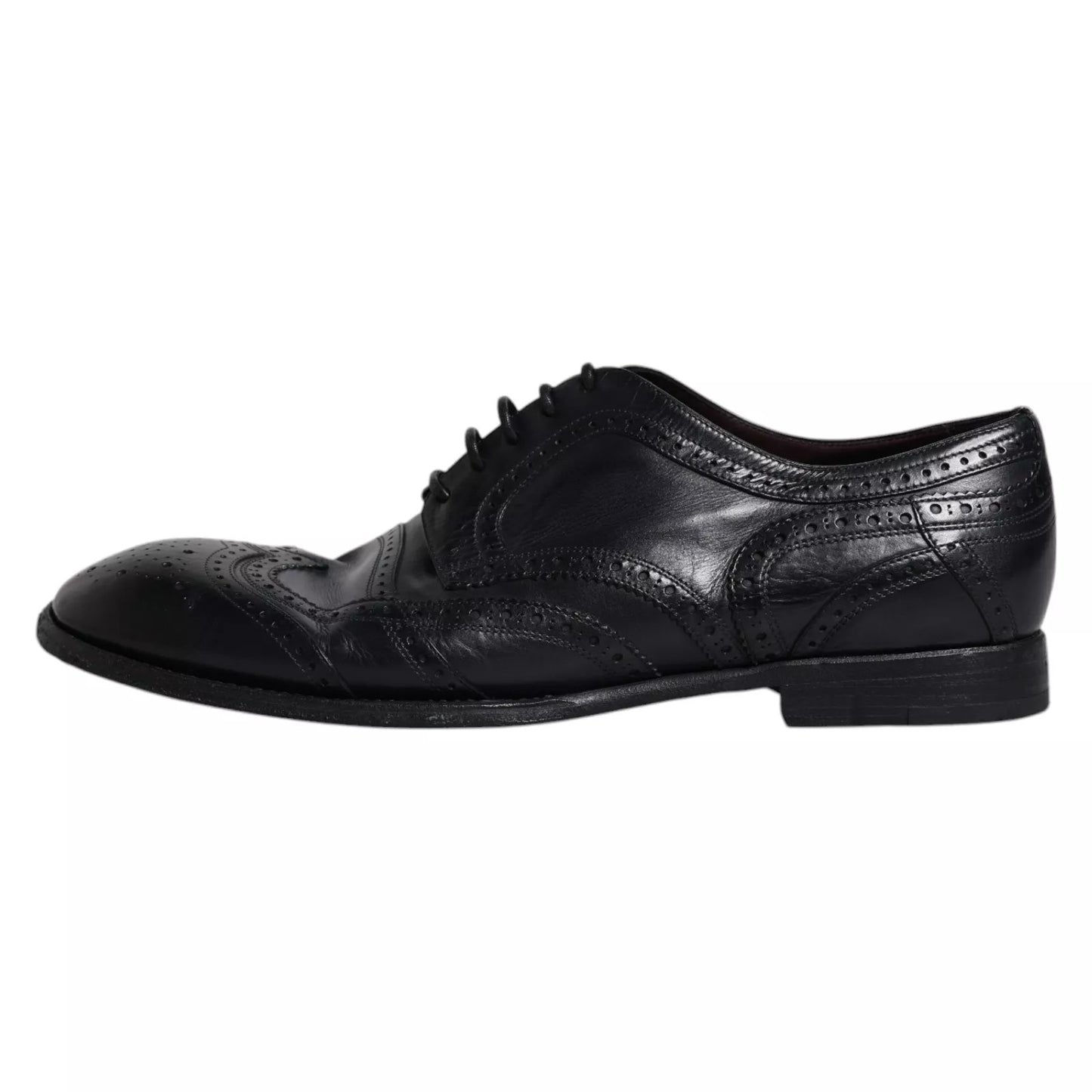 Dolce & Gabbana Dunkelblaue Leder Derby Wingtip Formelle Schuhe