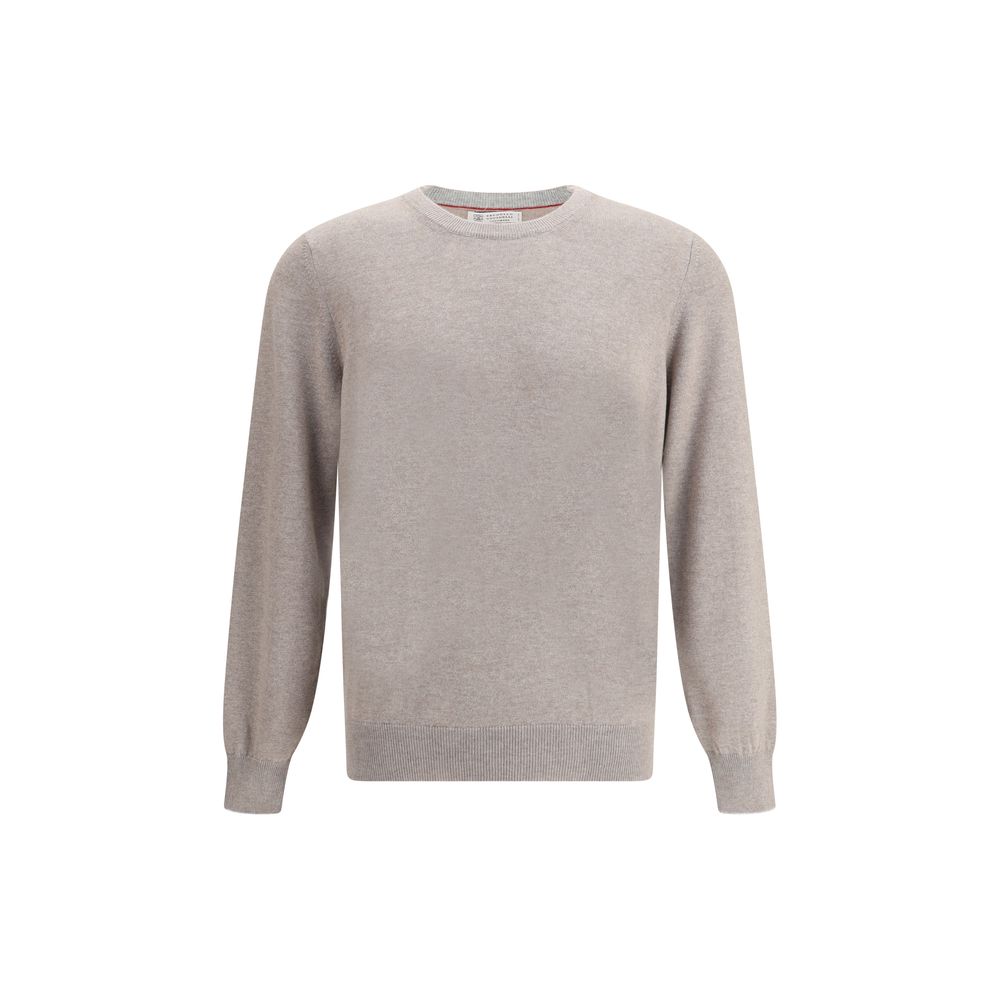 Brunello Cucinelli Brauner Kaschmirpullover aus reinem Kaschmir