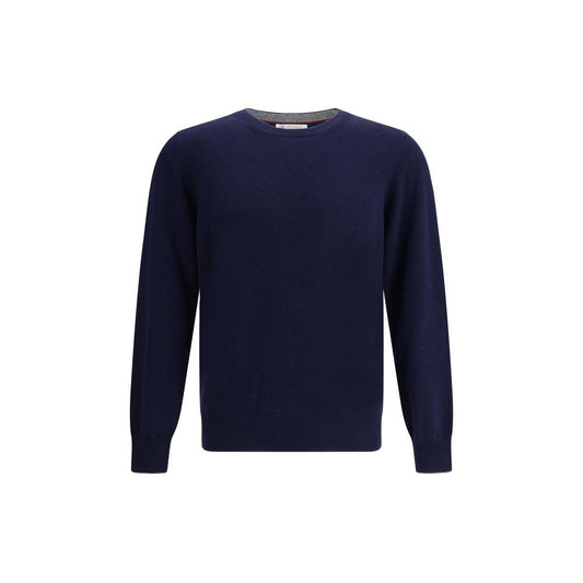 Brunello Cucinelli Blauer Kaschmir-Pullover aus reinem Kaschmir