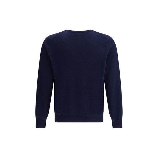 Brunello Cucinelli Blauer Kaschmir-Pullover aus reinem Kaschmir