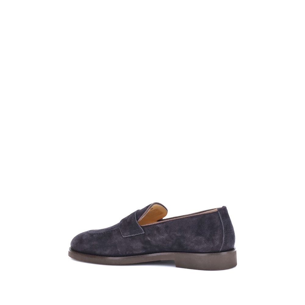 Brunello Cucinelli Elegante Blaue Gummisohle Slipper