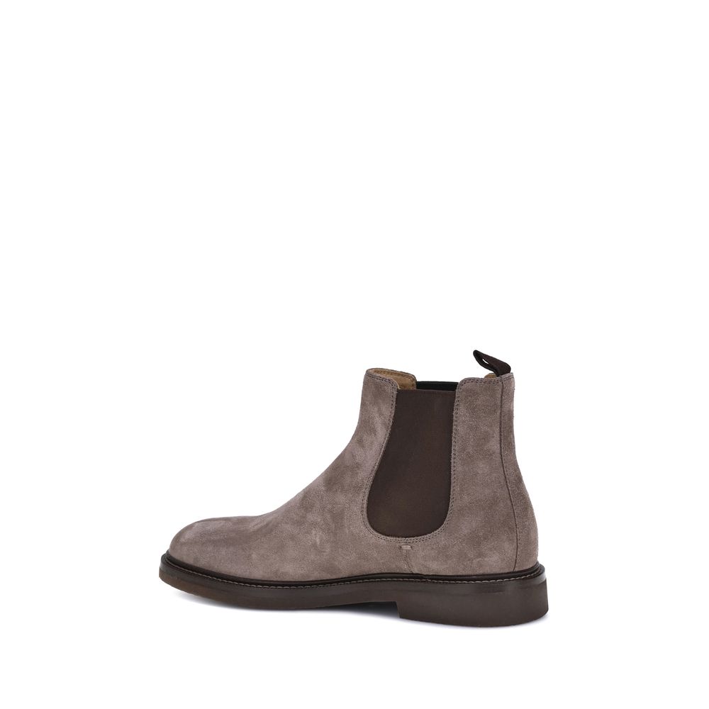 Brunello Cucinelli Braune Kalbshaut Bos Taurus Chelsea-Stiefel