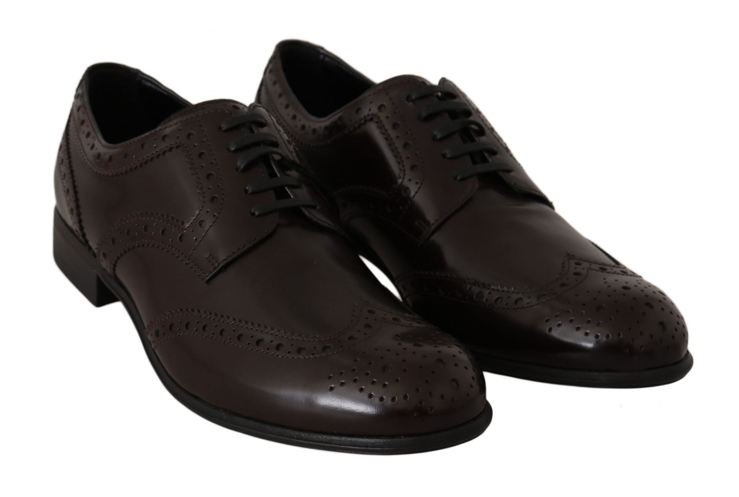 Dolce & Gabbana Braune Leder Broques Oxford Wingtip Schuhe