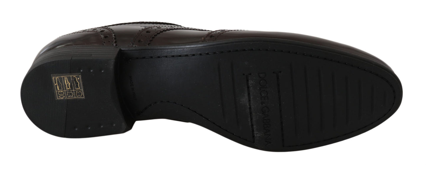 Dolce & Gabbana Braune Leder Broques Oxford Wingtip Schuhe