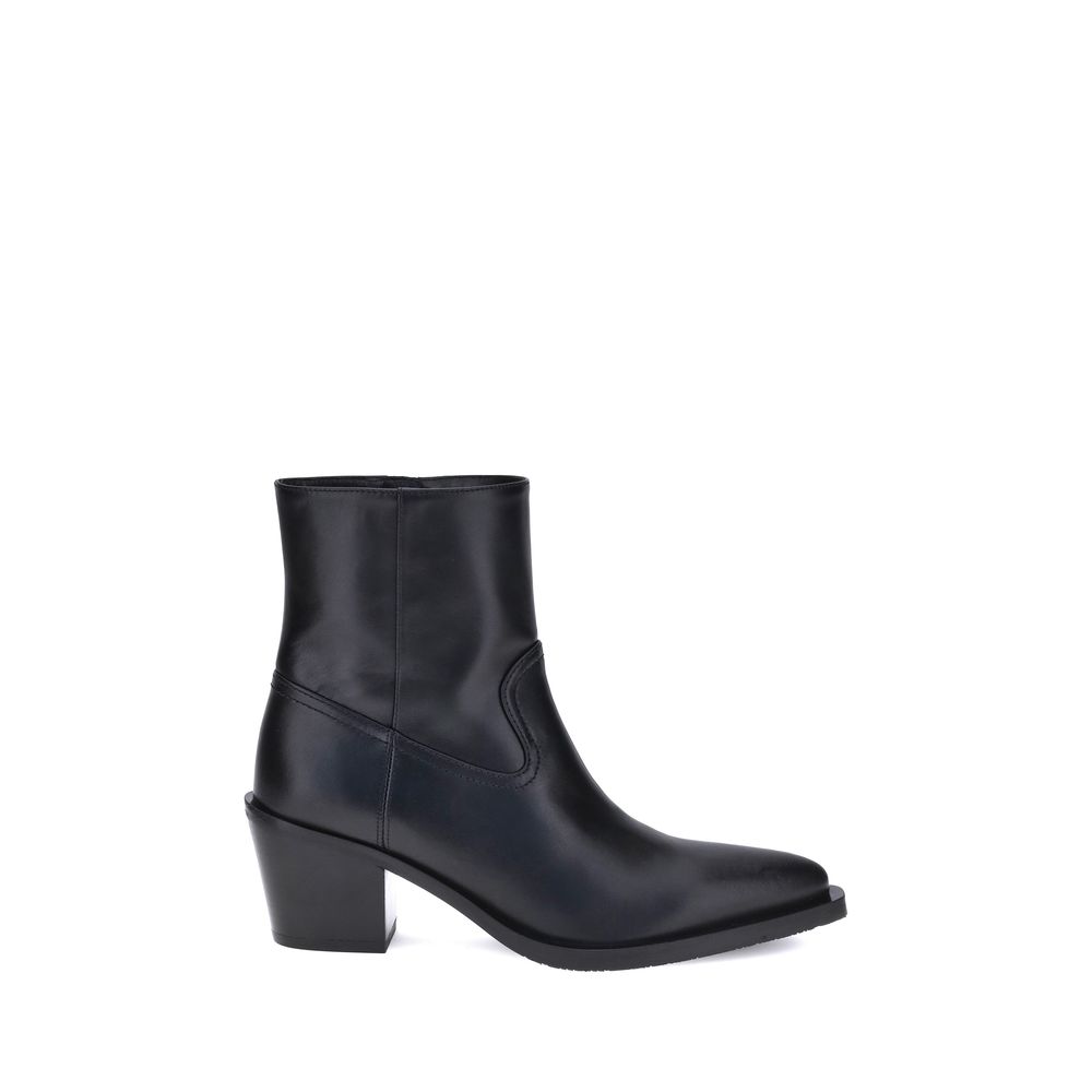 Stuart Weitzman Schwarze Kalbshaut Bos Taurus Stiefeletten