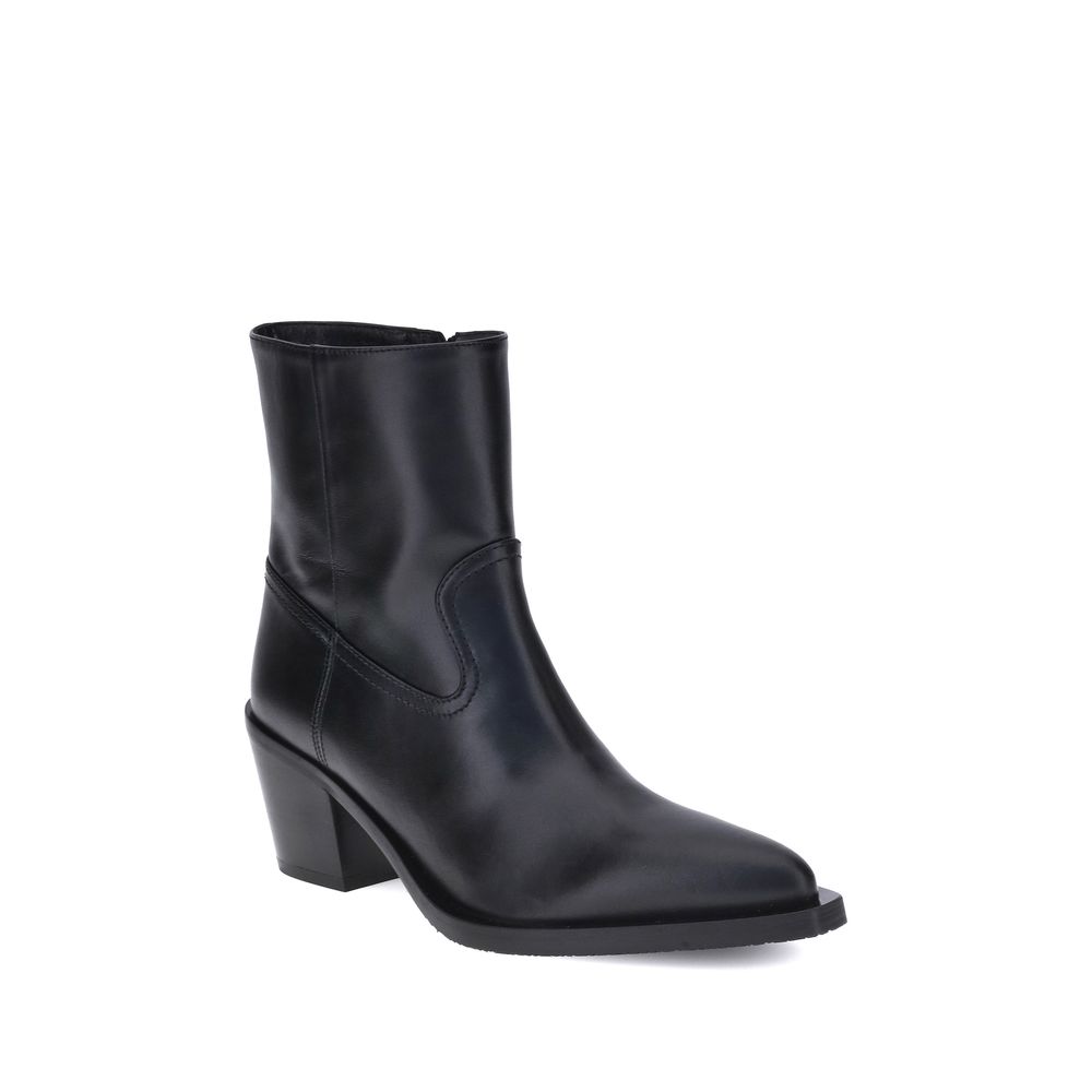 Stuart Weitzman Schwarze Kalbshaut Bos Taurus Stiefeletten