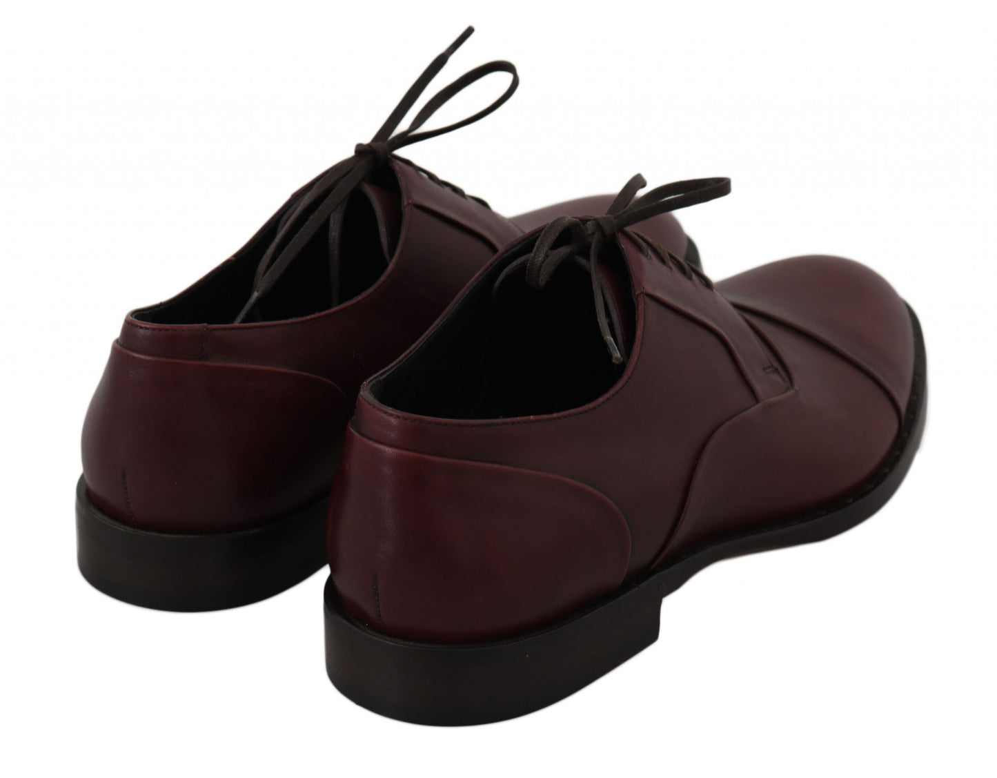 Dolce & Gabbana Rote Bordeaux Leder Derby Formelle Schuhe