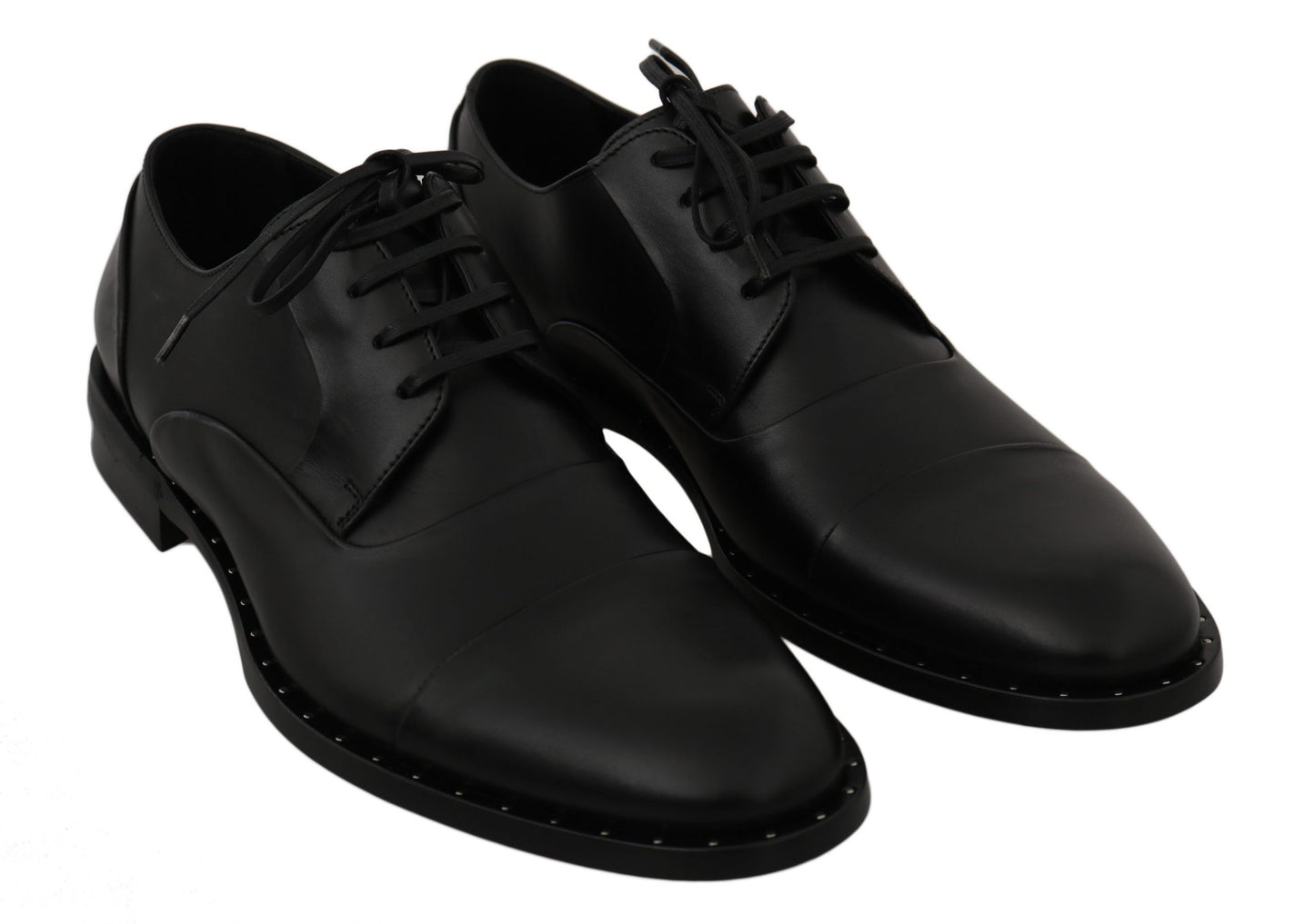 Dolce & Gabbana Schwarzes Leder Derby Formale Schuhe