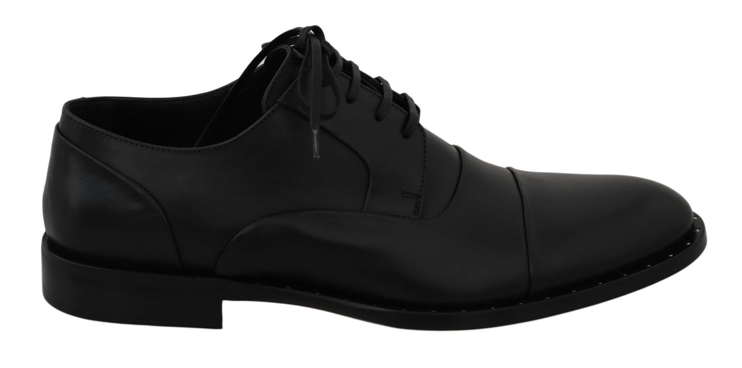 Dolce & Gabbana Schwarzes Leder Derby Formale Schuhe
