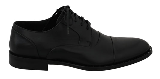 Dolce & Gabbana Schwarzes Leder Derby Formale Schuhe