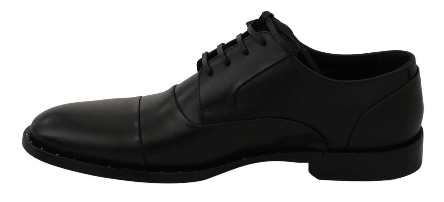Dolce & Gabbana Schwarzes Leder Derby Formale Schuhe