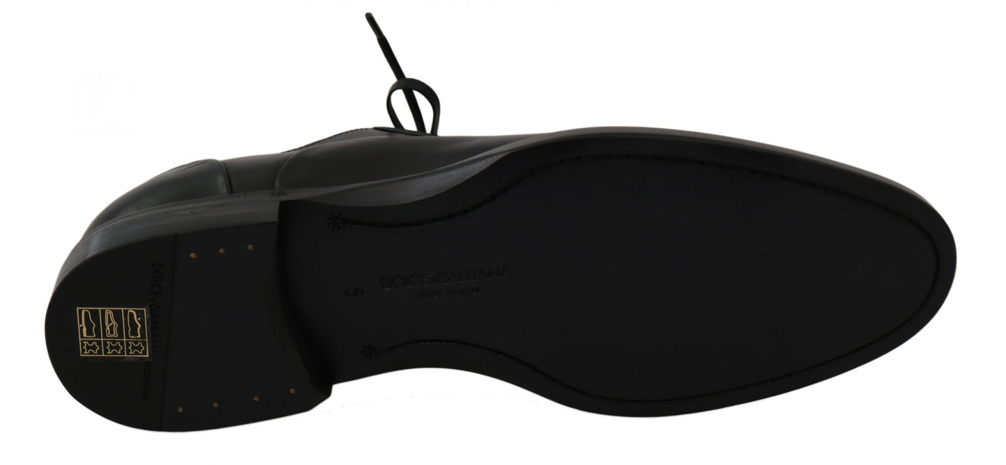 Dolce & Gabbana Schwarzes Leder Derby Formale Schuhe