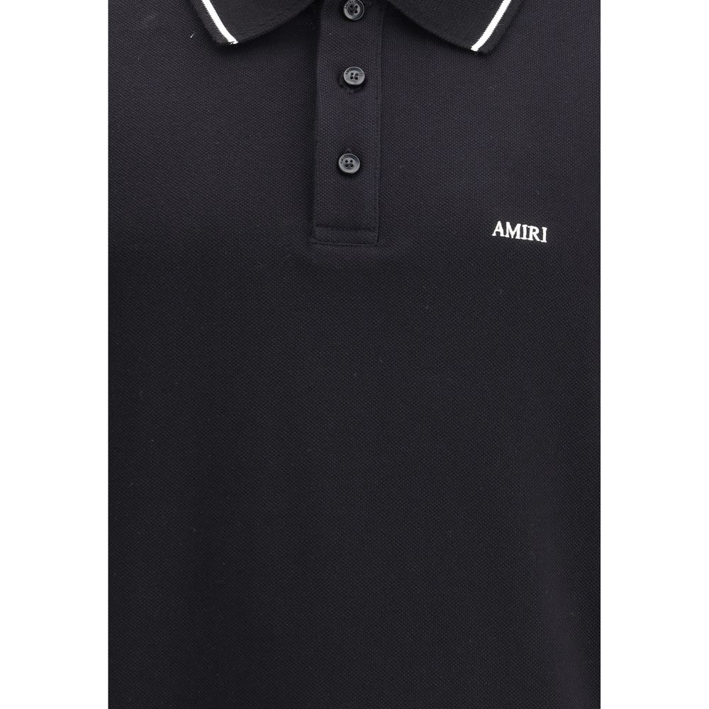 Amiri Schwarzes Baumwoll-Poloshirt