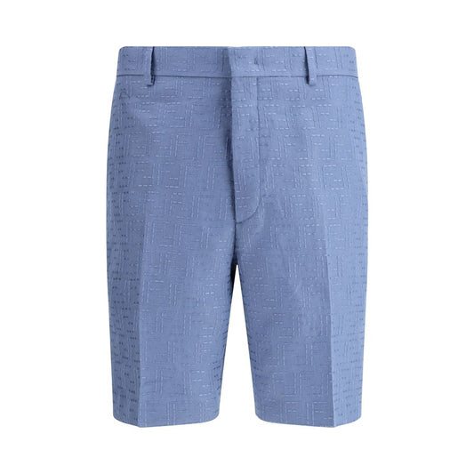 Fendi Leinenshorts in Hellblau im Bermuda-Stil