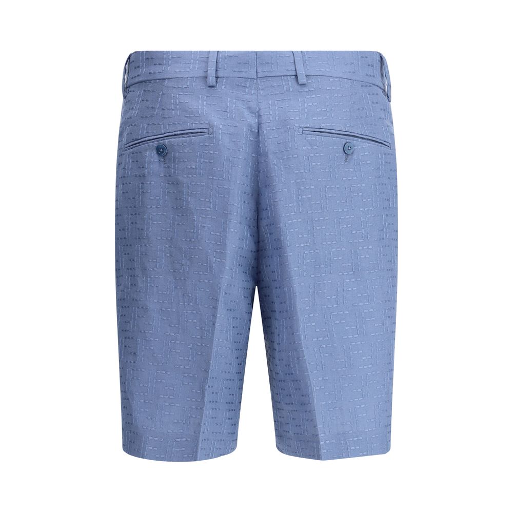 Fendi Leinenshorts in Hellblau im Bermuda-Stil