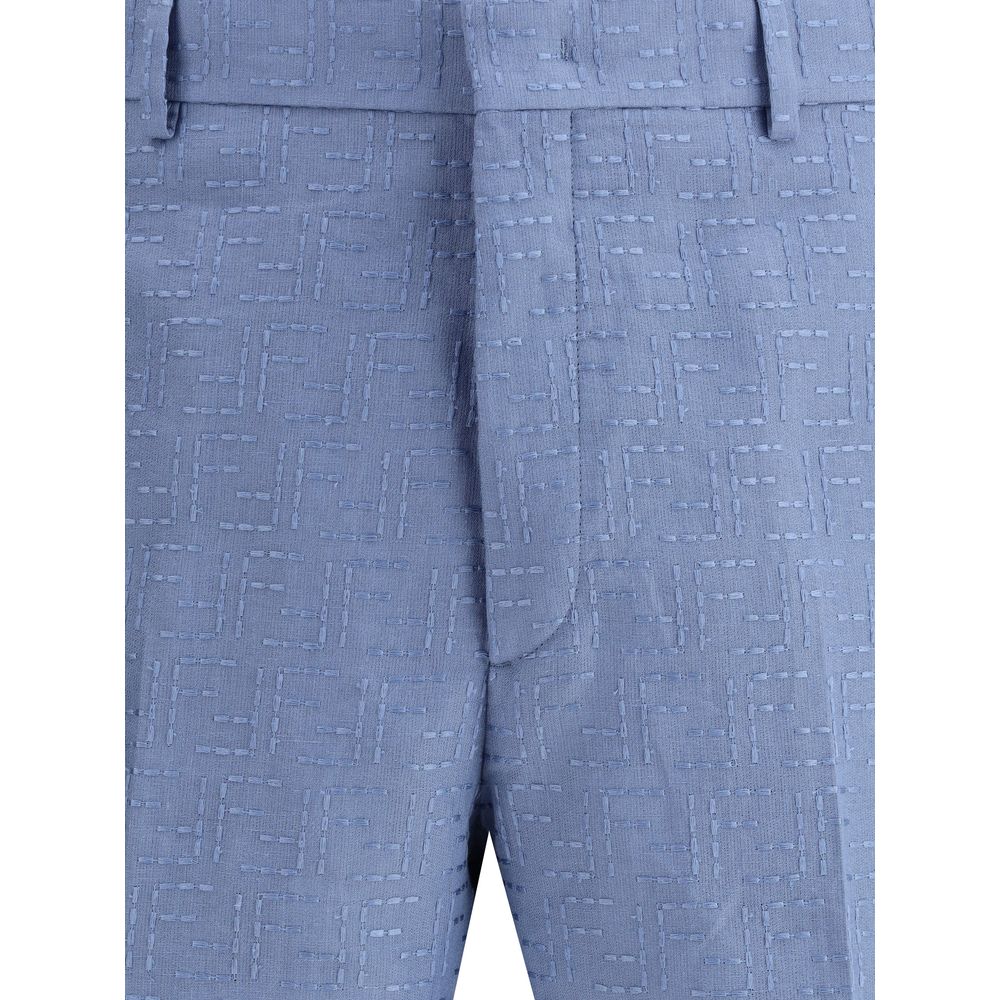 Fendi Leinenshorts in Hellblau im Bermuda-Stil