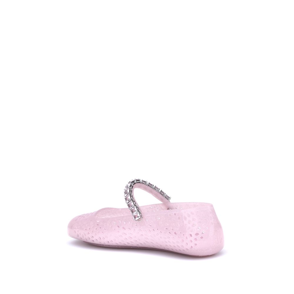 Jimmy Choo Bunte Ballett-Flats aus Polyurethan