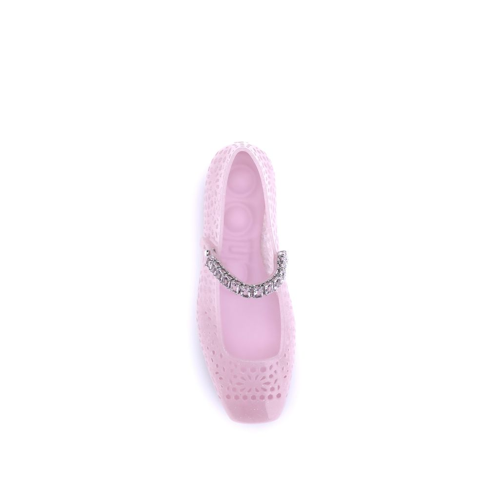 Jimmy Choo Bunte Ballett-Flats aus Polyurethan