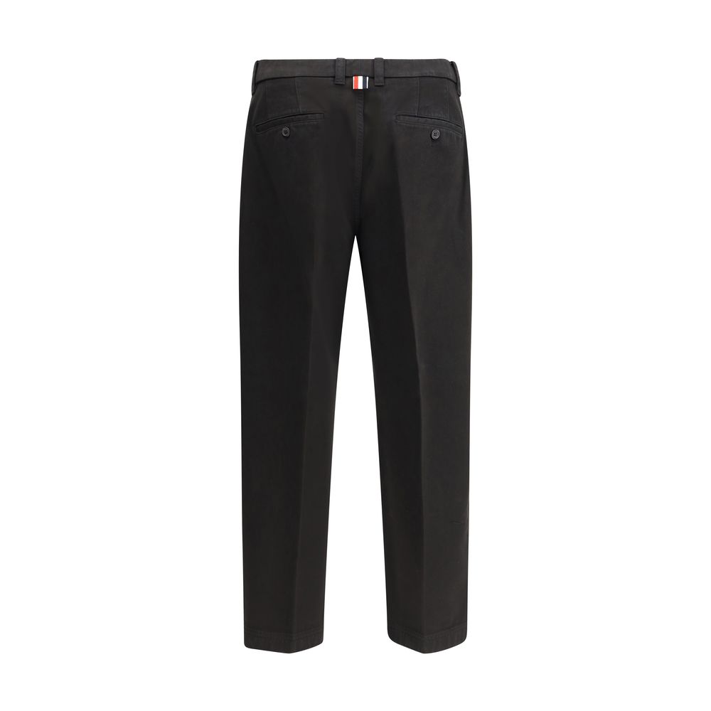 Thom Browne Schwarze Baumwoll-Hosen