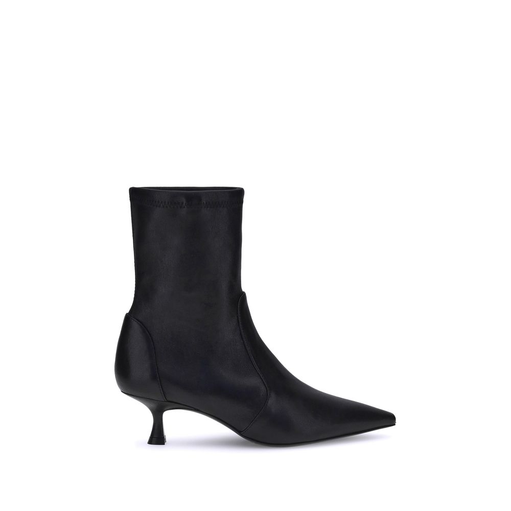 Stuart Weitzman Schwarze Kalbshaut Bos Taurus Stiefeletten