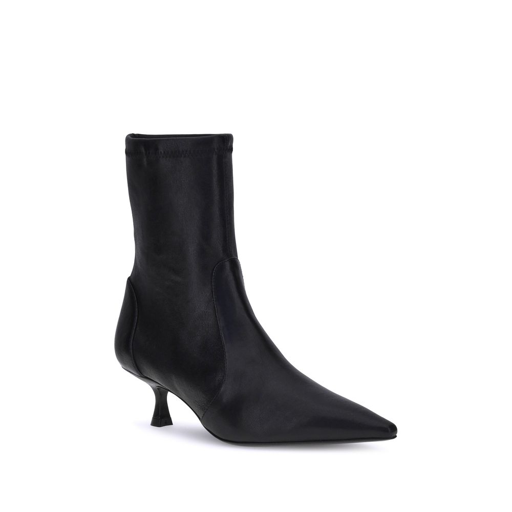 Stuart Weitzman Schwarze Kalbshaut Bos Taurus Stiefeletten