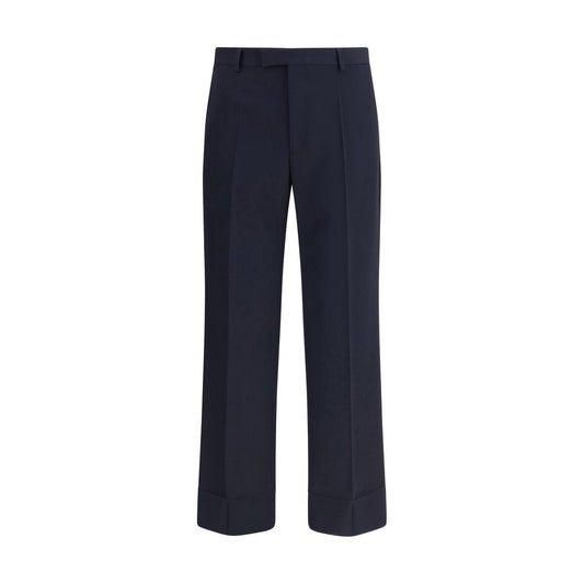 Valentino Dunkelblaue Woll-Hose aus Fleece
