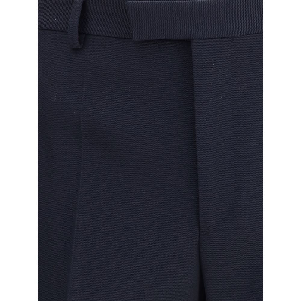 Valentino Dunkelblaue Woll-Hose aus Fleece