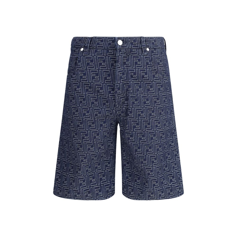 Fendi Blaue Baumwoll-Bermuda-Shorts