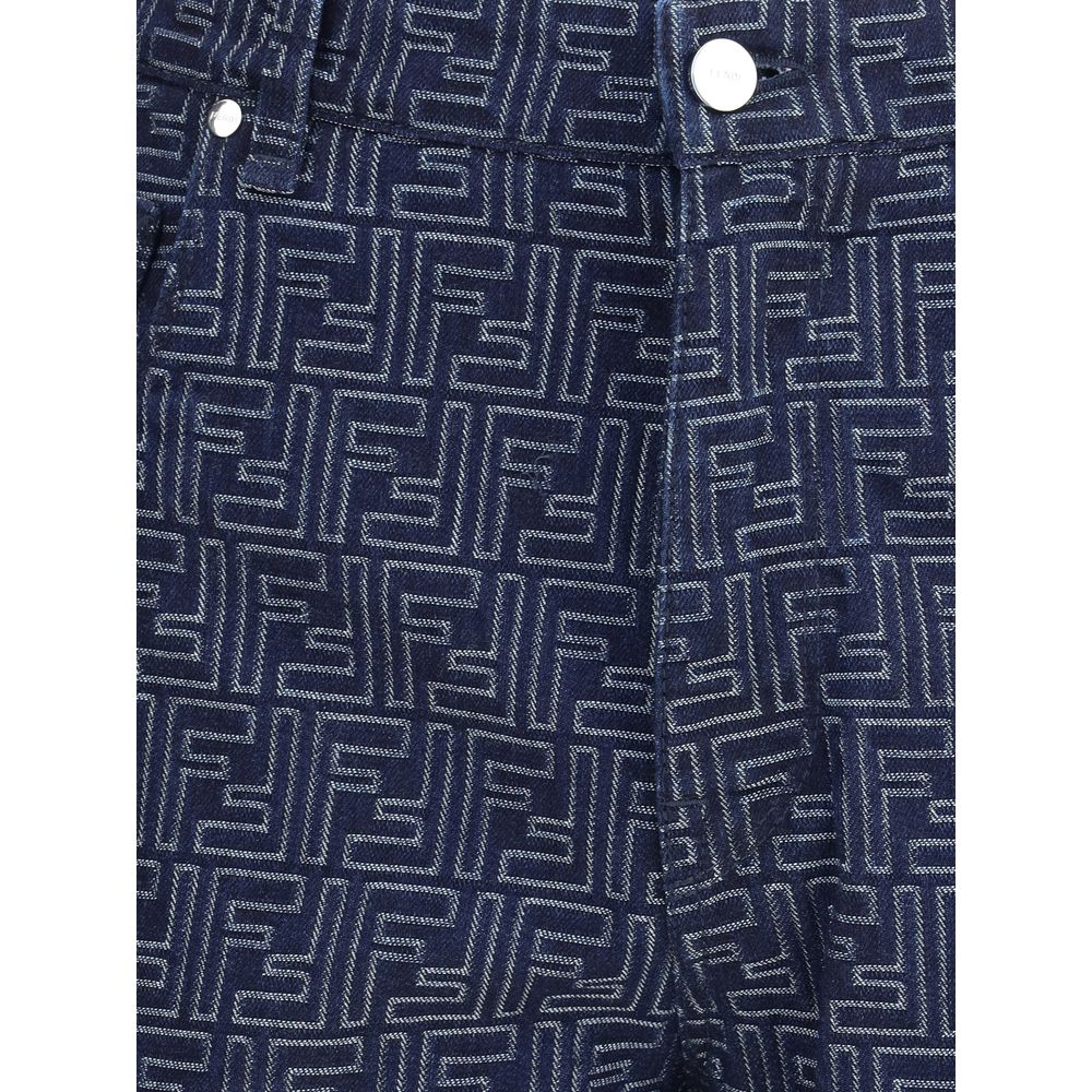 Fendi Blaue Baumwoll-Bermuda-Shorts