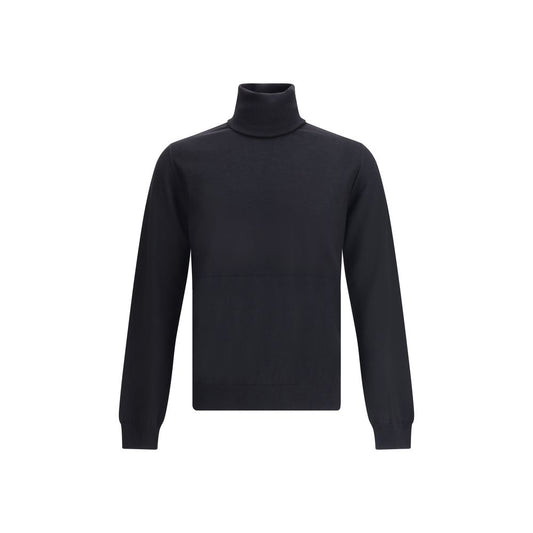 Jil Sander Schwarzer Woll-Fleece-Sweatshirt