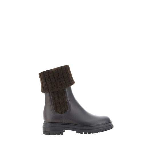 Gianvito Rossi Schwarze Kalbshaut Bos Taurus Stiefeletten