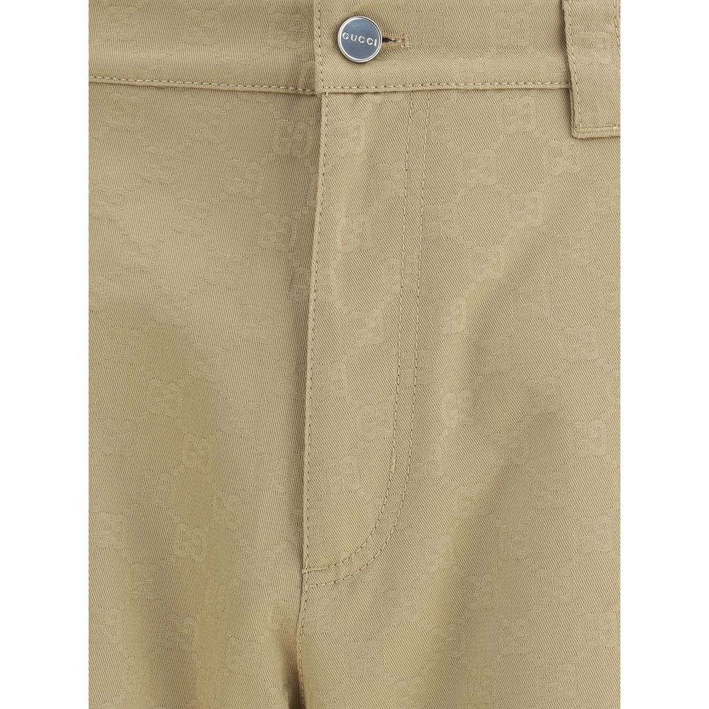 Gucci Beigefarbene Baumwoll-Chino