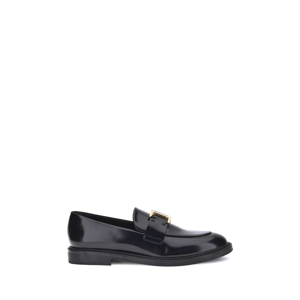 Chloé Schwarze Kalbsleder Bos Taurus Slip-On Loafer