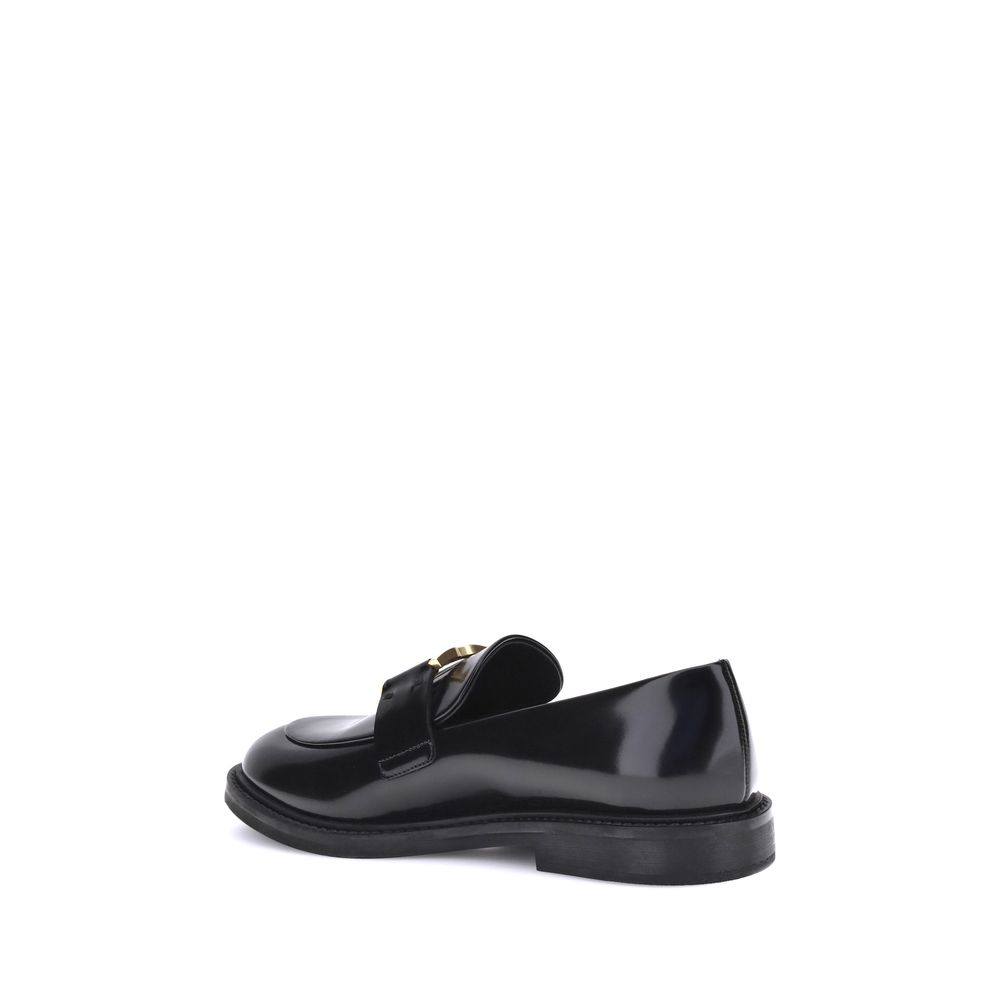 Chloé Schwarze Kalbsleder Bos Taurus Slip-On Loafer