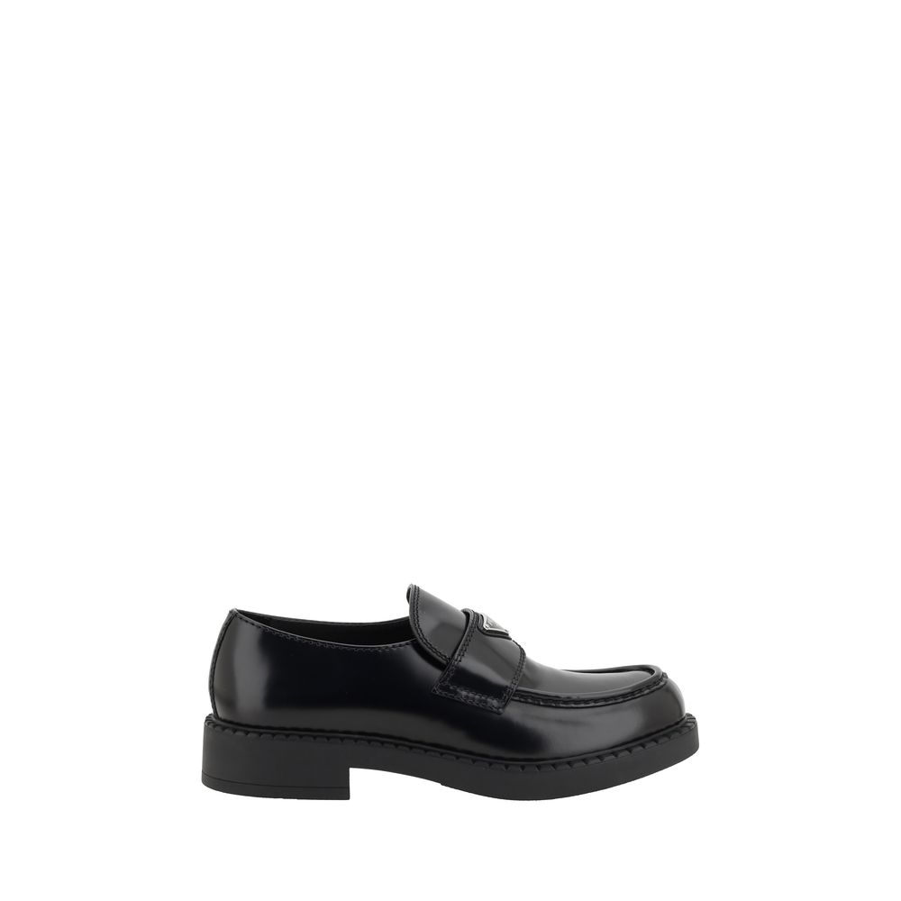 Prada Elegante schwarze Plateau-Loafer aus Gummi